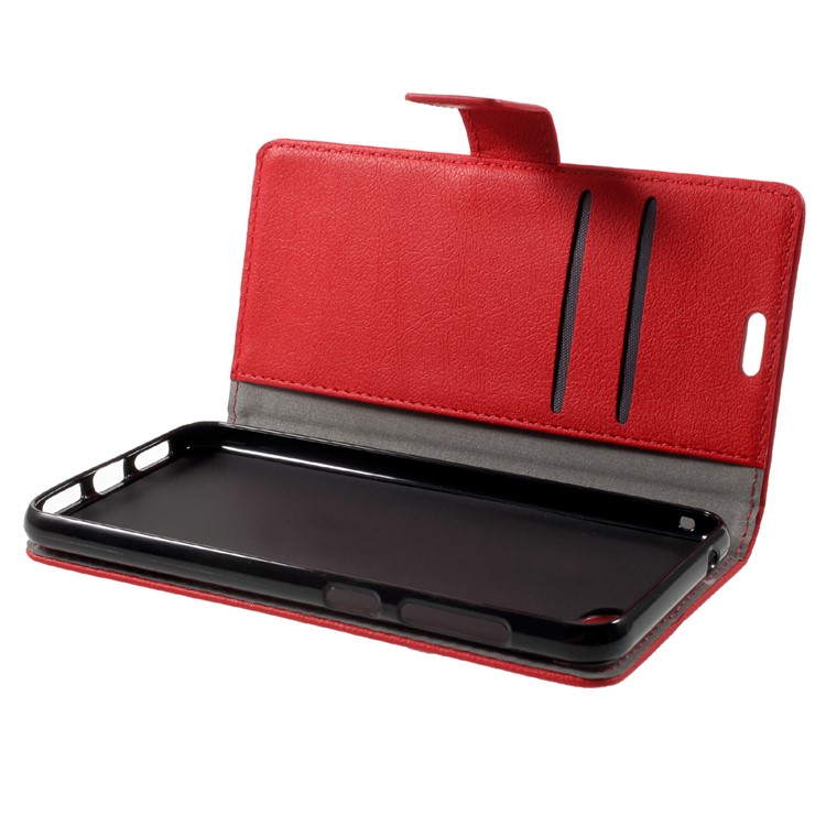 Wallet Magnetic Stand Leather Mobile Phone Shell for Asus Zenfone 4 Max ZC520KL - Red-5