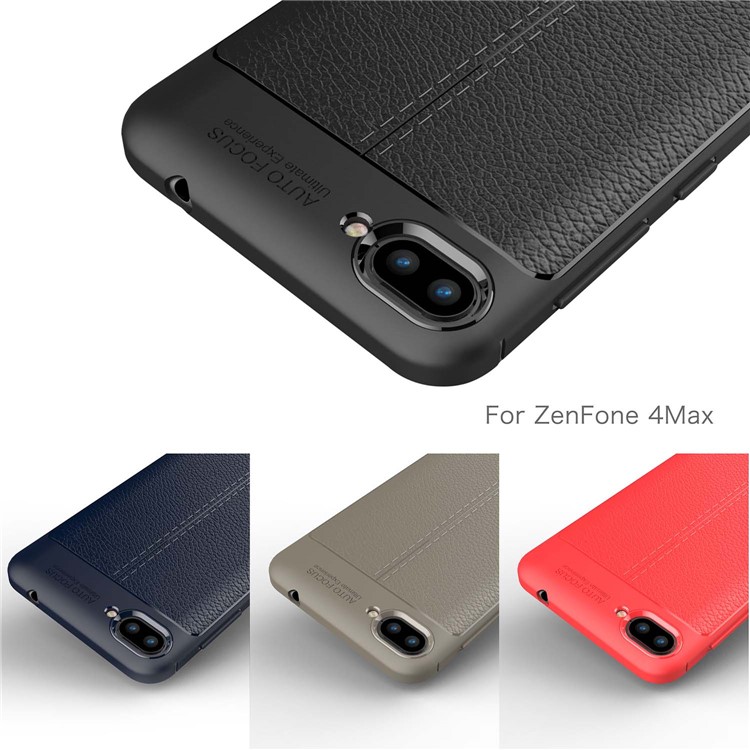 For Asus Zenfone 4 Max /4 Max Pro /4 Max Plus ZC554KL Litchi Grain Soft TPU Shell - Blue-4