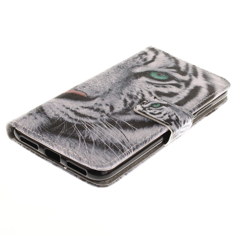 Pattern Printing Leather Wallet Case for Asus Zenfone 4 MAX /4 Max Pro /4 Max Plus ZC554KL - Tiger Pattern-4