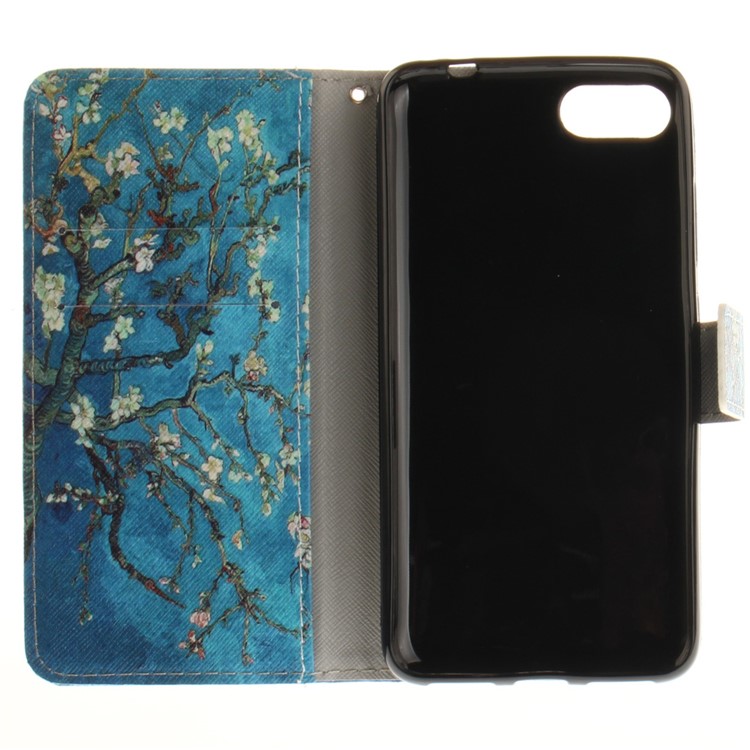 Pattern Printing Leather Wallet Case Cover for Asus Zenfone 4 MAX /4 Max Pro /4 Max Plus ZC554KL - Tree with Flowers-10
