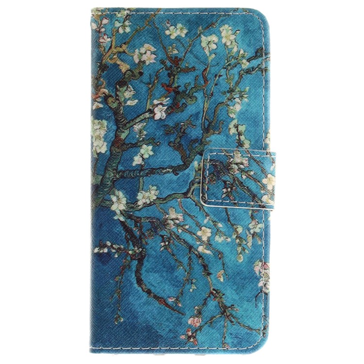 Pattern Printing Leather Wallet Case Cover for Asus Zenfone 4 MAX /4 Max Pro /4 Max Plus ZC554KL - Tree with Flowers-2