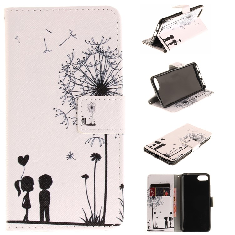 Pattern Printing Magnetic Leather Wallet Case for Asus Zenfone 4 MAX /4 Max Pro /4 Max Plus ZC554KL - Dandelion and Lovers-1