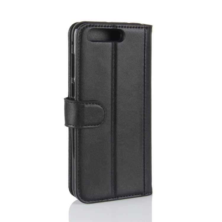 Genuine Split Leather Wallet Phone Case with Stand for Asus ZenFone 4 Pro (ZS551KL) - Black-7