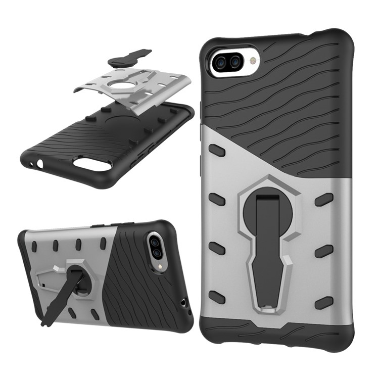 Soft TPU + Plastic Combo Detachable 2-in-1 Phone Casing with 360-degree Rotary Kickstand for Asus ZenFone 4 Max (ZC554KL) / Max Pro (ZC554KL) / Max Plus (ZC554KL) - Silver-1