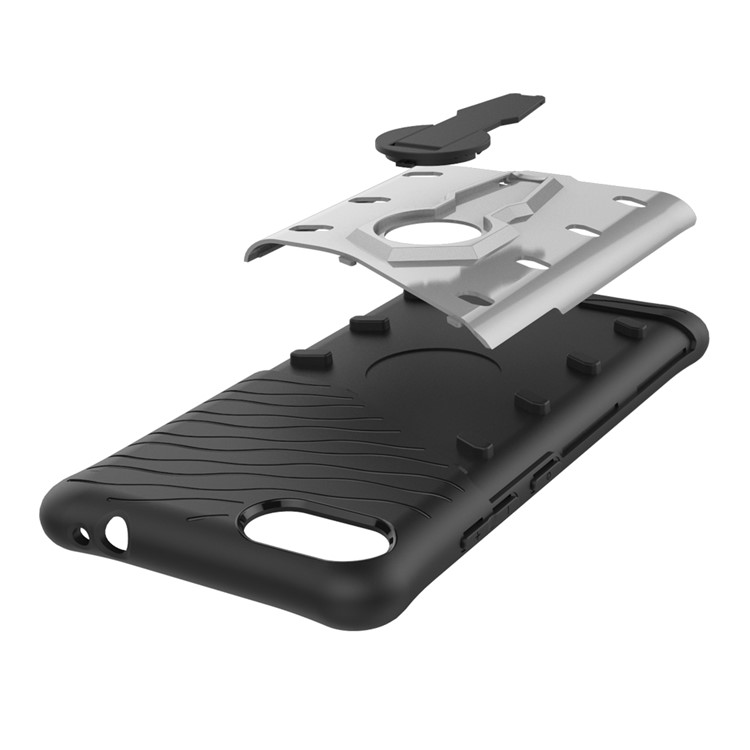 Soft TPU + Plastic Combo Detachable 2-in-1 Phone Casing with 360-degree Rotary Kickstand for Asus ZenFone 4 Max (ZC554KL) / Max Pro (ZC554KL) / Max Plus (ZC554KL) - Silver-11