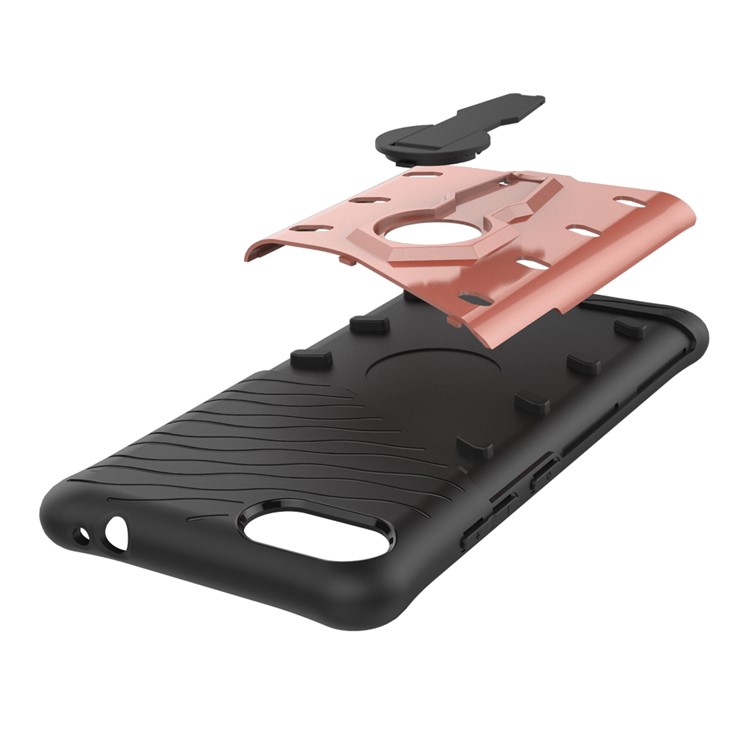 Soft TPU + Plastic Combo Detachable Phone Case with 360-degree Rotary Kickstand for Asus ZenFone 4 Max (ZC554KL) / Max Pro (ZC554KL) / Max Plus (ZC554KL) - Rose Gold-11