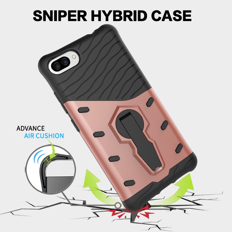 Soft TPU + Plastic Combo Detachable Phone Case with 360-degree Rotary Kickstand for Asus ZenFone 4 Max (ZC554KL) / Max Pro (ZC554KL) / Max Plus (ZC554KL) - Rose Gold-13