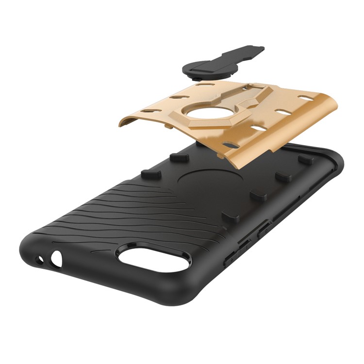 Soft TPU + Plastic Combo Detachable Phone Cover with 360-degree Rotary Kickstand for Asus ZenFone 4 Max (ZC554KL) / Max Pro (ZC554KL) / Max Plus (ZC554KL) - Gold-11