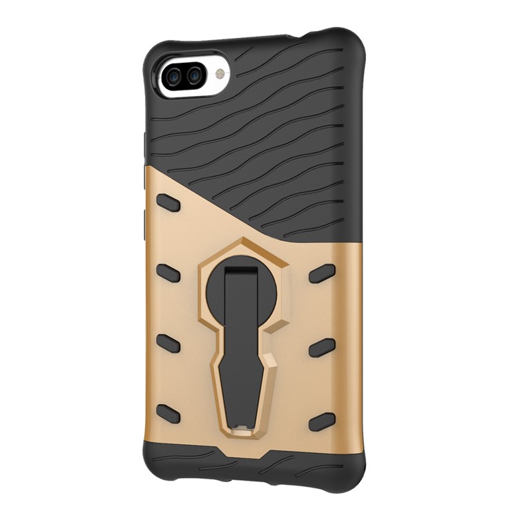 Soft TPU + Plastic Combo Detachable Phone Cover with 360-degree Rotary Kickstand for Asus ZenFone 4 Max (ZC554KL) / Max Pro (ZC554KL) / Max Plus (ZC554KL) - Gold-3