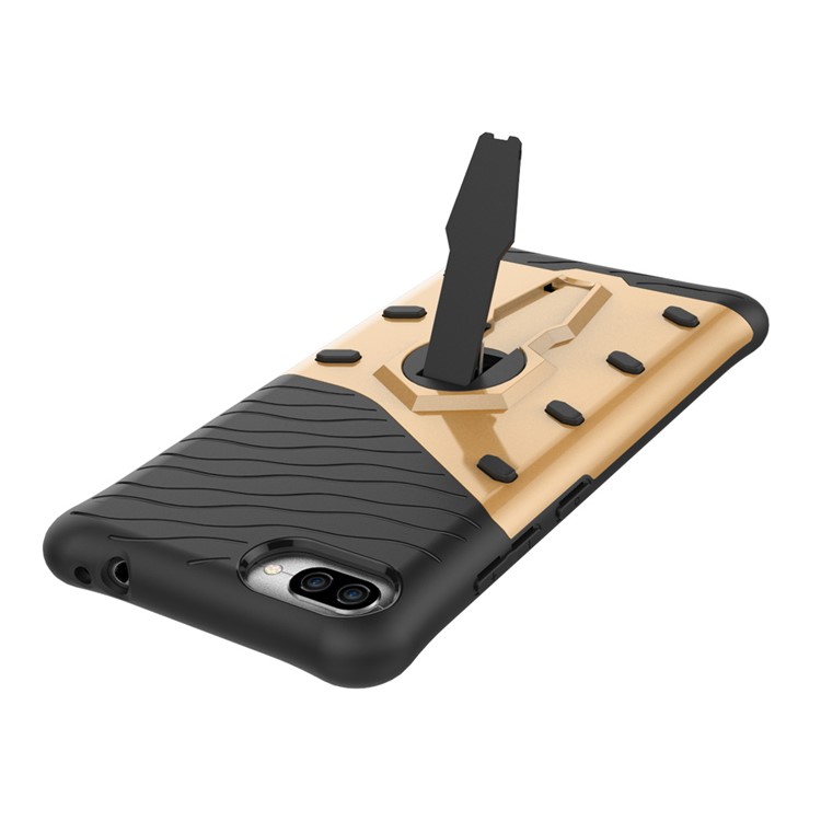 Soft TPU + Plastic Combo Detachable Phone Cover with 360-degree Rotary Kickstand for Asus ZenFone 4 Max (ZC554KL) / Max Pro (ZC554KL) / Max Plus (ZC554KL) - Gold-7