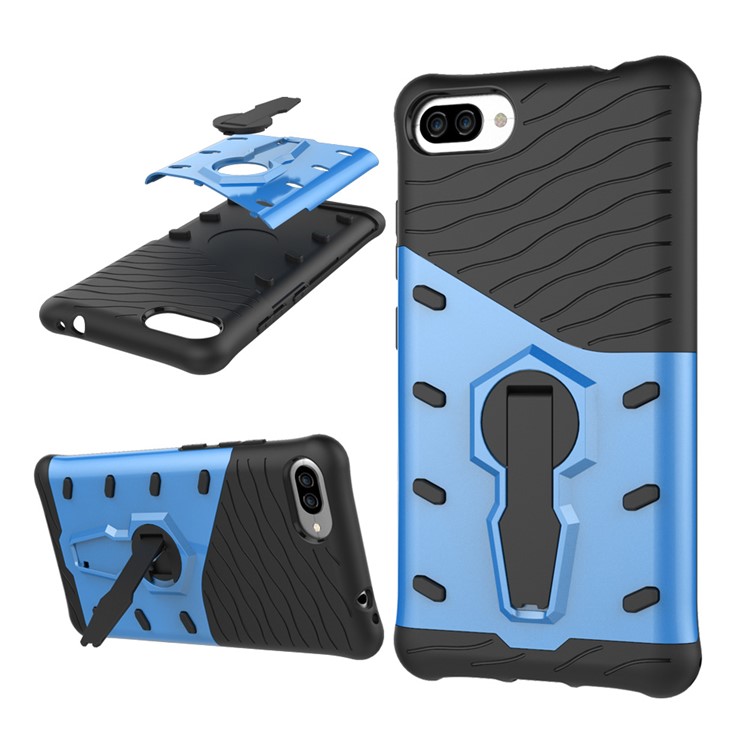 Soft TPU + Plastic Combo Detachable Phone Shell with 360-degree Rotary Kickstand for Asus ZenFone 4 Max (ZC554KL) / Max Pro (ZC554KL) / Max Plus (ZC554KL) - Blue-1