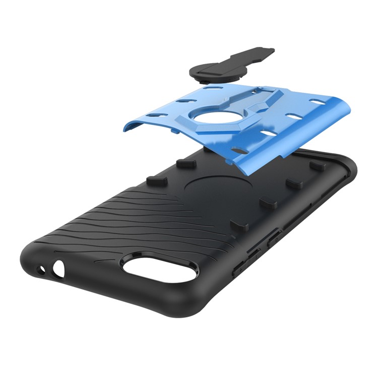 Soft TPU + Plastic Combo Detachable Phone Shell with 360-degree Rotary Kickstand for Asus ZenFone 4 Max (ZC554KL) / Max Pro (ZC554KL) / Max Plus (ZC554KL) - Blue-11