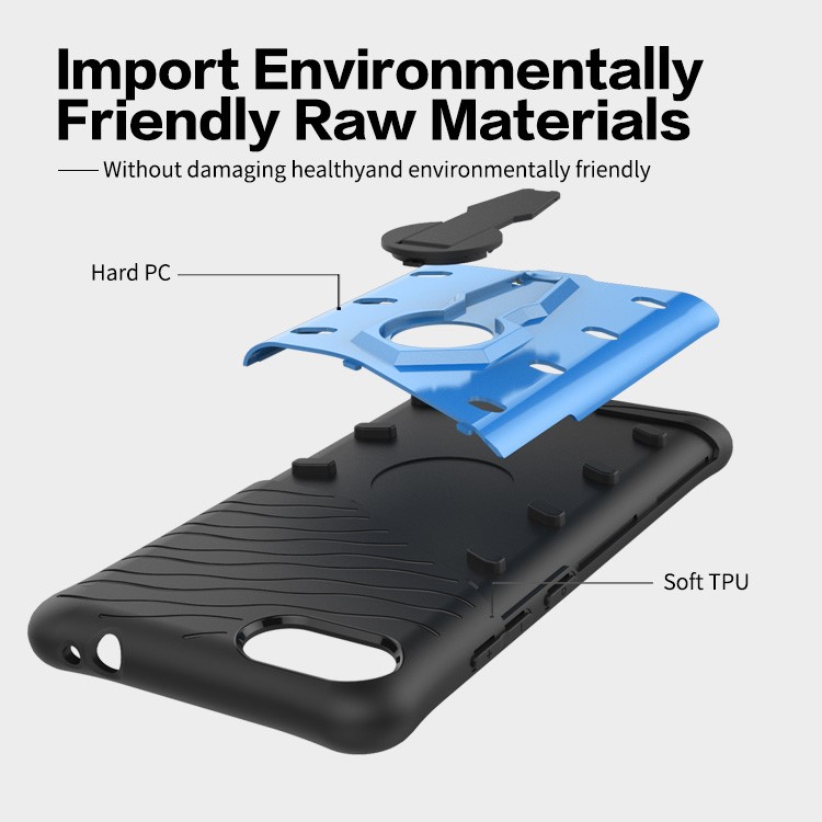 Soft TPU + Plastic Combo Detachable Phone Shell with 360-degree Rotary Kickstand for Asus ZenFone 4 Max (ZC554KL) / Max Pro (ZC554KL) / Max Plus (ZC554KL) - Blue-13
