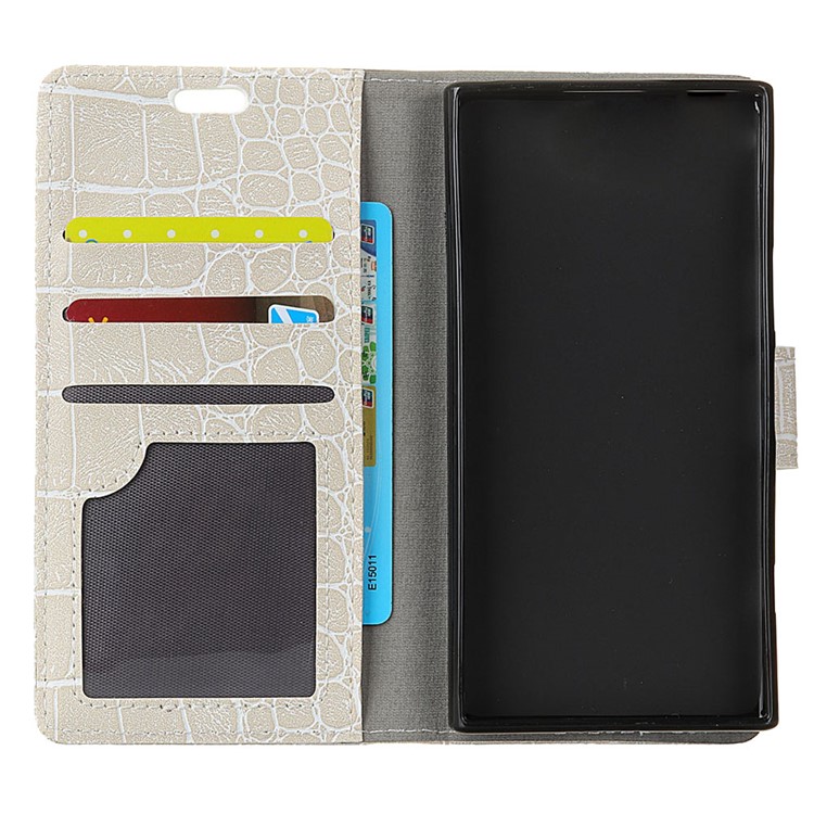 Crocodile Texture PU Leather Wallet Magnetic Phone Cover Shell for Asus Zenfone 4 Max ZC520KL - White-4
