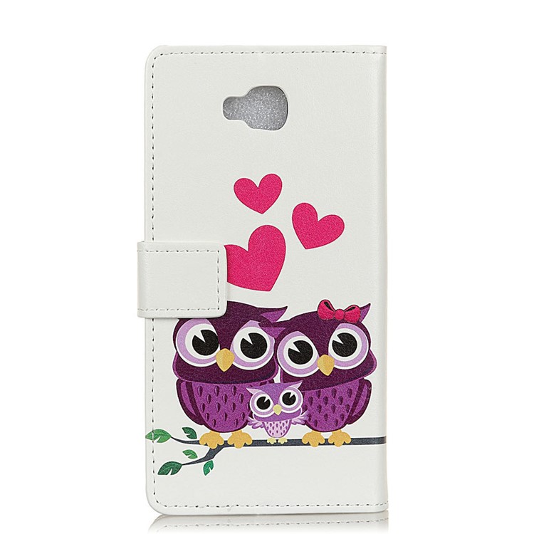 Pattern Printing Leather Wallet Case for Asus Zenfone 4 Selfie ZD553KL/ 4 Selfie ZB553KL/ 4 Selfie Lite ZB553KL - Owls and Hearts-3