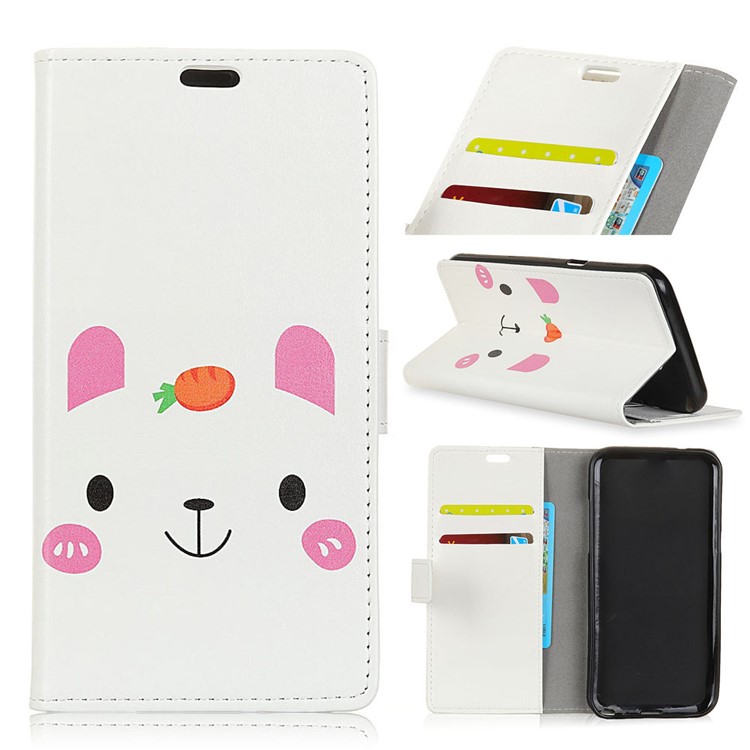 Pattern Printing Leather Wallet Cover for Asus Zenfone 4 Selfie ZD553KL/ 4 Selfie ZB553KL/ 4 Selfie Lite ZB553KL - Cartoon Pattern-1