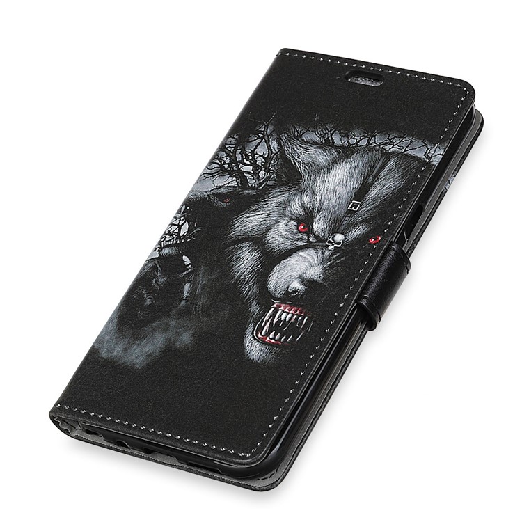 Pattern Printing Leather Wallet Case Phone Shell for Asus Zenfone 4 Selfie ZD553KL/ 4 Selfie ZB553KL/ 4 Selfie Lite ZB553KL - Wolf Pattern-4