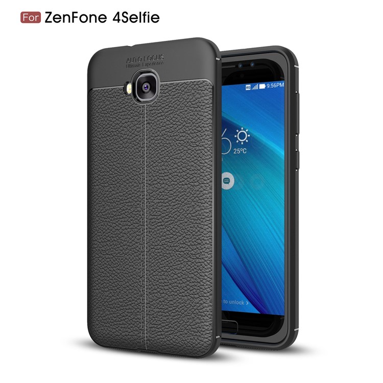 Litchi Grain TPU Phone Case for Asus Zenfone 4 Selfie ZD553KL/ 4 Selfie ZB553KL/ 4 Selfie Lite ZB553KL - Black-1