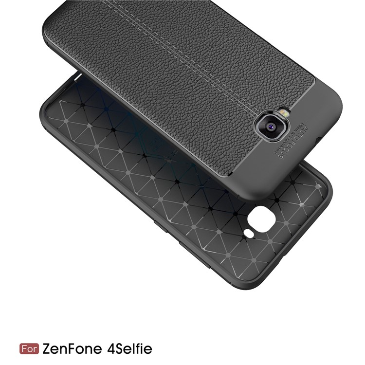 Litchi Grain TPU Phone Case for Asus Zenfone 4 Selfie ZD553KL/ 4 Selfie ZB553KL/ 4 Selfie Lite ZB553KL - Black-2