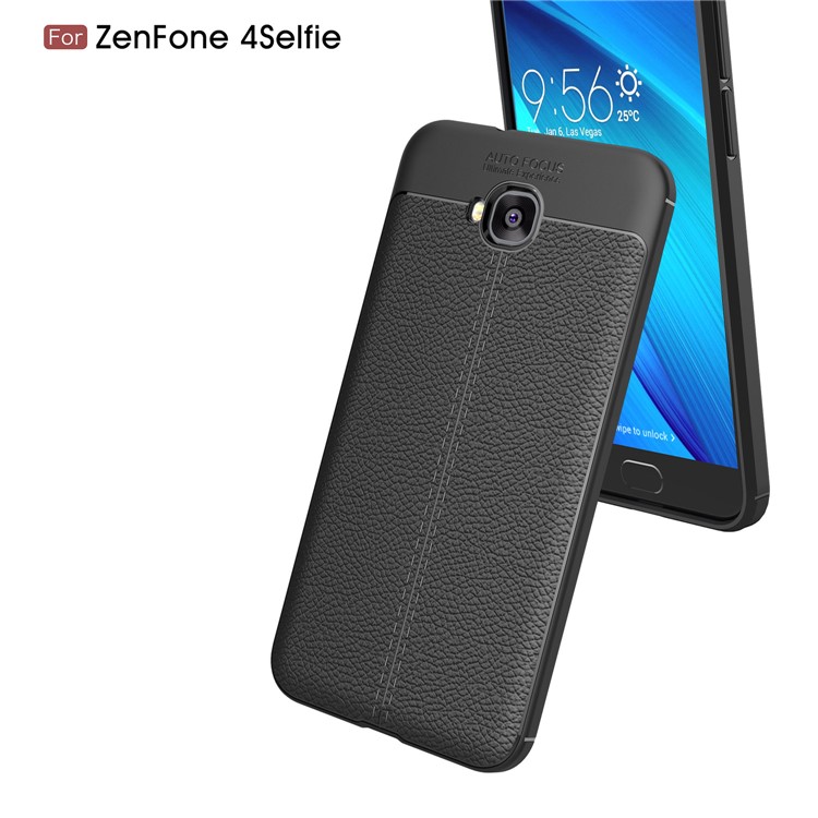 Litchi Grain TPU Phone Case for Asus Zenfone 4 Selfie ZD553KL/ 4 Selfie ZB553KL/ 4 Selfie Lite ZB553KL - Black-6