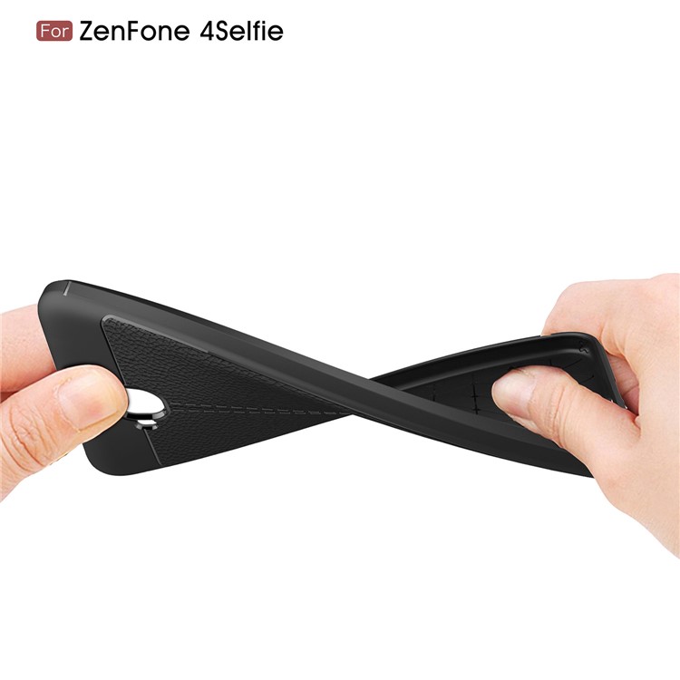 Litchi Grain TPU Phone Case for Asus Zenfone 4 Selfie ZD553KL/ 4 Selfie ZB553KL/ 4 Selfie Lite ZB553KL - Black-8