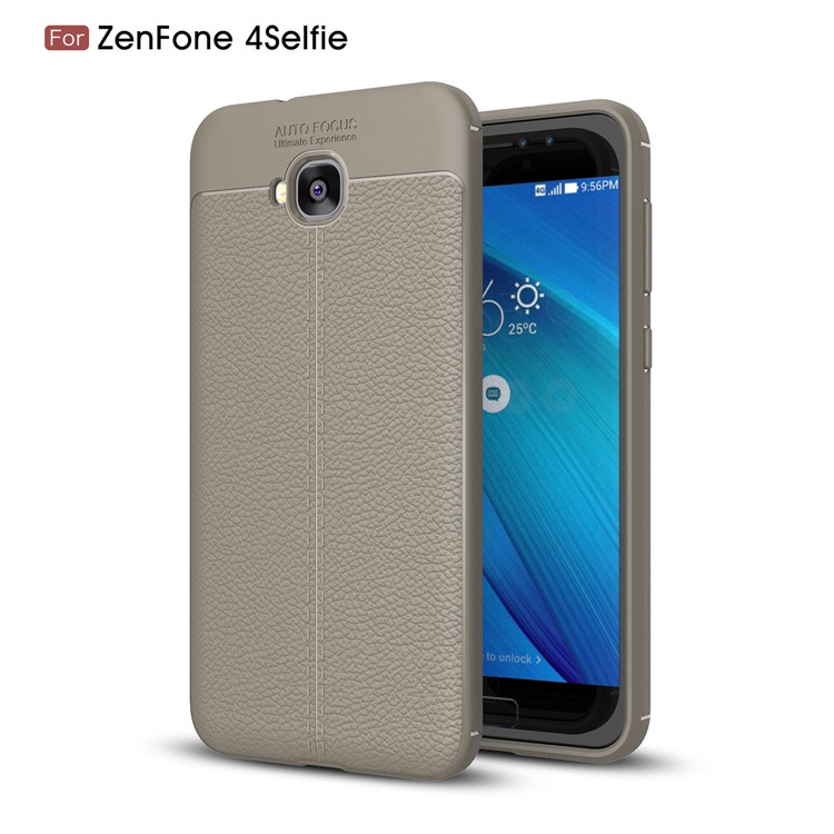 Litchi Grain TPU Phone Shell for Asus Zenfone 4 Selfie ZD553KL/ 4 Selfie ZB553KL/ 4 Selfie Lite ZB553KL - Grey-1