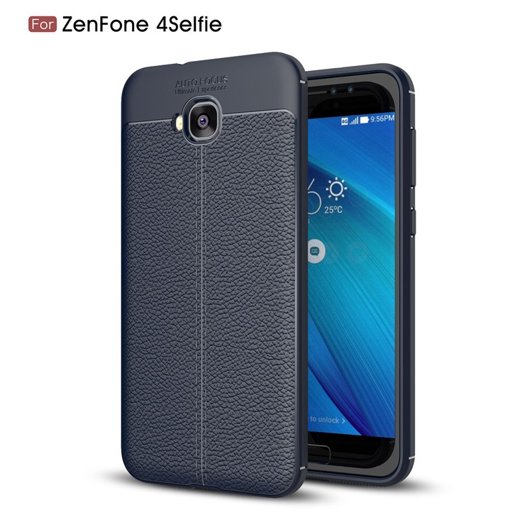 Litchi Grain TPU Phone Cover for Asus Zenfone 4 Selfie ZD553KL/ 4 Selfie ZB553KL/ 4 Selfie Lite ZB553KL - Blue-1