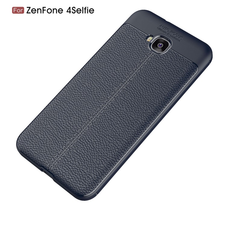 Litchi Grain TPU Phone Cover for Asus Zenfone 4 Selfie ZD553KL/ 4 Selfie ZB553KL/ 4 Selfie Lite ZB553KL - Blue-2