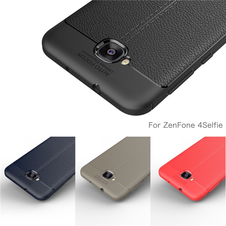 Litchi Grain TPU Phone Cover for Asus Zenfone 4 Selfie ZD553KL/ 4 Selfie ZB553KL/ 4 Selfie Lite ZB553KL - Blue-4