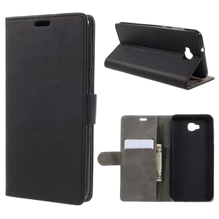PU Leather Wallet Stand Mobile Phone Case for Asus Zenfone 4 Selfie ZD553KL/ 4 Selfie ZB553KL/ 4 Selfie Lite ZB553KL - Black-1