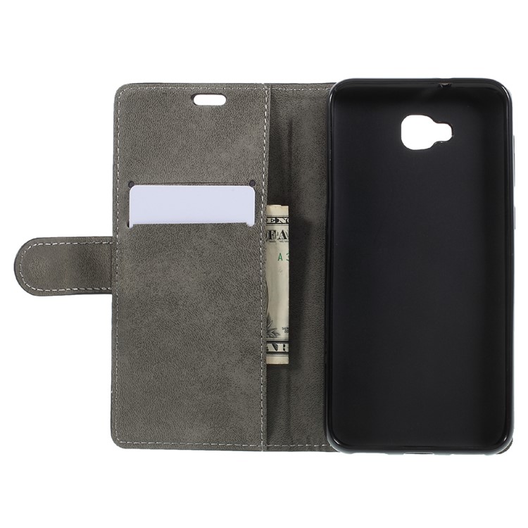 PU Leather Wallet Stand Mobile Phone Case for Asus Zenfone 4 Selfie ZD553KL/ 4 Selfie ZB553KL/ 4 Selfie Lite ZB553KL - Black-6