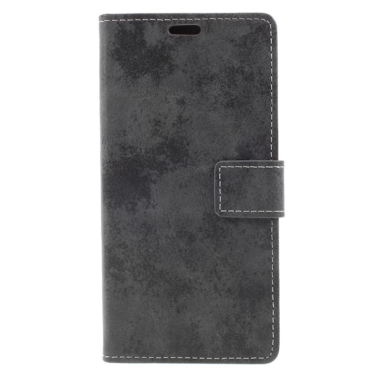 Vintage Style Wallet Leather Mobile Phone Case with Stand for Asus Zenfone 4 Selfie ZD553KL/ 4 Selfie ZB553KL/ 4 Selfie Lite ZB553KL - Grey-3