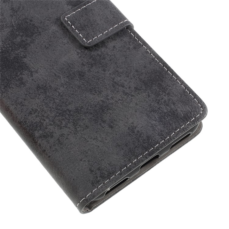 Vintage Style Wallet Leather Mobile Phone Case with Stand for Asus Zenfone 4 Selfie ZD553KL/ 4 Selfie ZB553KL/ 4 Selfie Lite ZB553KL - Grey-7