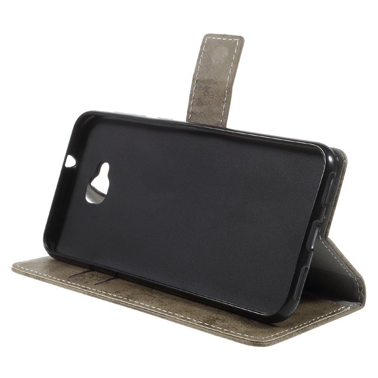 Vintage Style PU Leather Stand Wallet Mobile Phone Shell for Asus Zenfone 4 Selfie ZD553KL/ 4 Selfie ZB553KL/ 4 Selfie Lite ZB553KL - Khaki-4