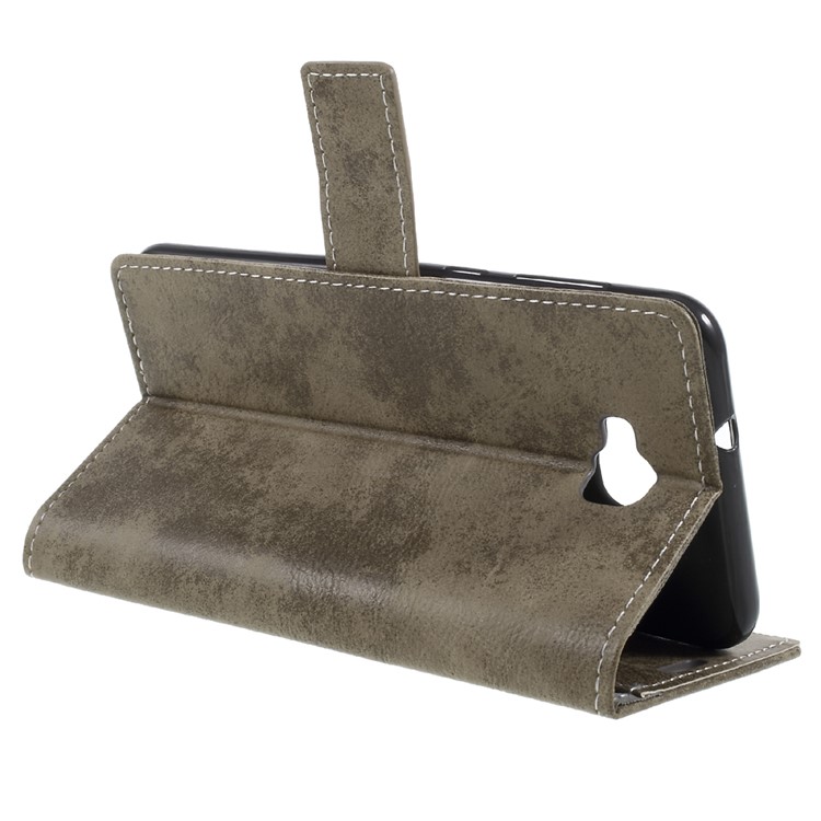 Vintage Style PU Leather Stand Wallet Mobile Phone Shell for Asus Zenfone 4 Selfie ZD553KL/ 4 Selfie ZB553KL/ 4 Selfie Lite ZB553KL - Khaki-5