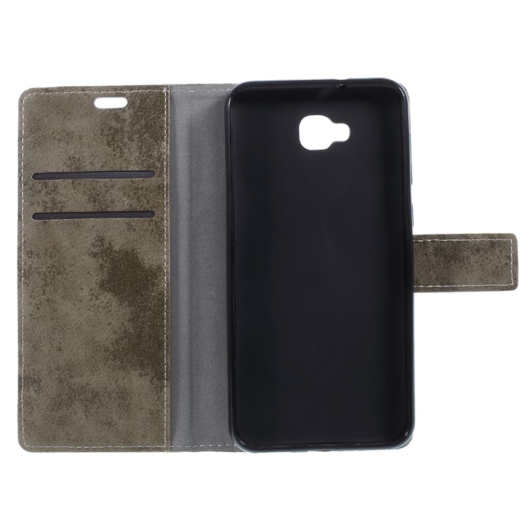 Vintage Style PU Leather Stand Wallet Mobile Phone Shell for Asus Zenfone 4 Selfie ZD553KL/ 4 Selfie ZB553KL/ 4 Selfie Lite ZB553KL - Khaki-6