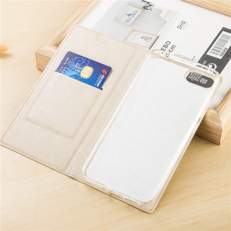 VILI DMX Flip Stand Leather Case with Card Slot for Asus Zenfone 4 Max ZC520KL - Beige-3
