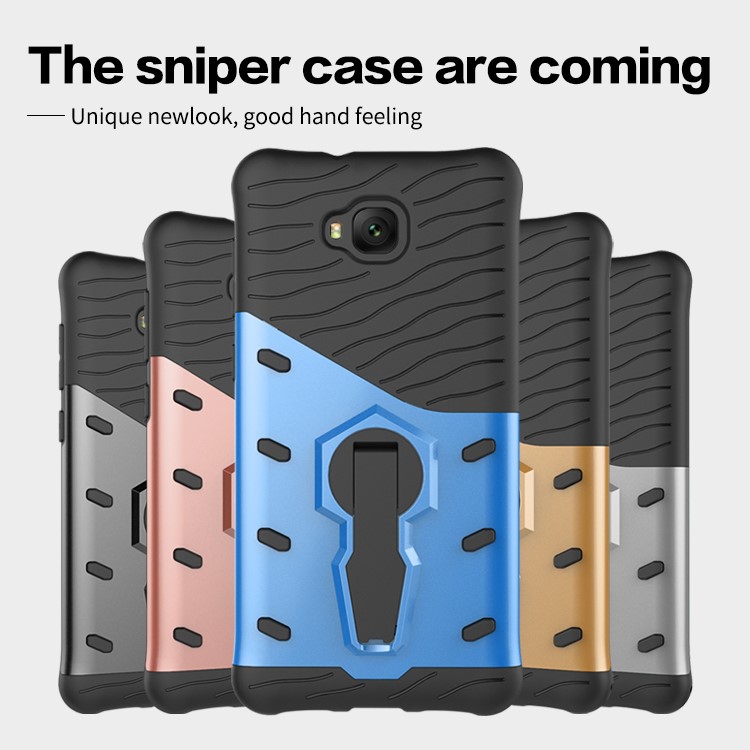 Soft TPU + Plastic Combo Detachable Phone Casing with 360-degree Rotary Kickstand for Asus Zenfone 4 Selfie ZD553KL - Grey-16