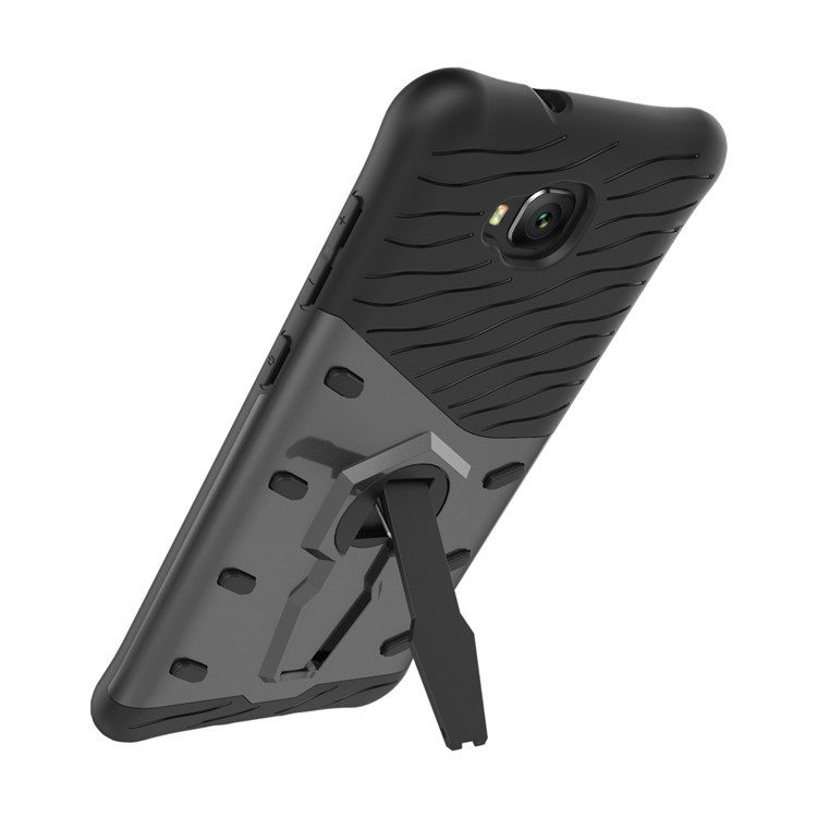 Soft TPU + Plastic Combo Detachable Phone Casing with 360-degree Rotary Kickstand for Asus Zenfone 4 Selfie ZD553KL - Grey-6