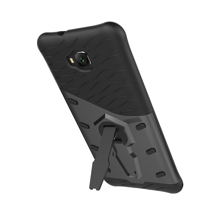 Soft TPU + Plastic Combo Detachable Phone Casing with 360-degree Rotary Kickstand for Asus Zenfone 4 Selfie ZD553KL - Grey-7
