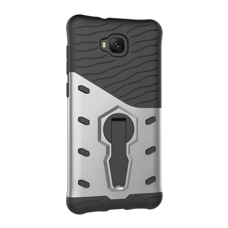 Soft TPU + Plastic Combo Detachable Phone Cover with 360-degree Rotary Kickstand for Asus Zenfone 4 Selfie ZD553KL/ 4 Selfie ZB553KL/ 4 Selfie Lite ZB553KL - Silver-11