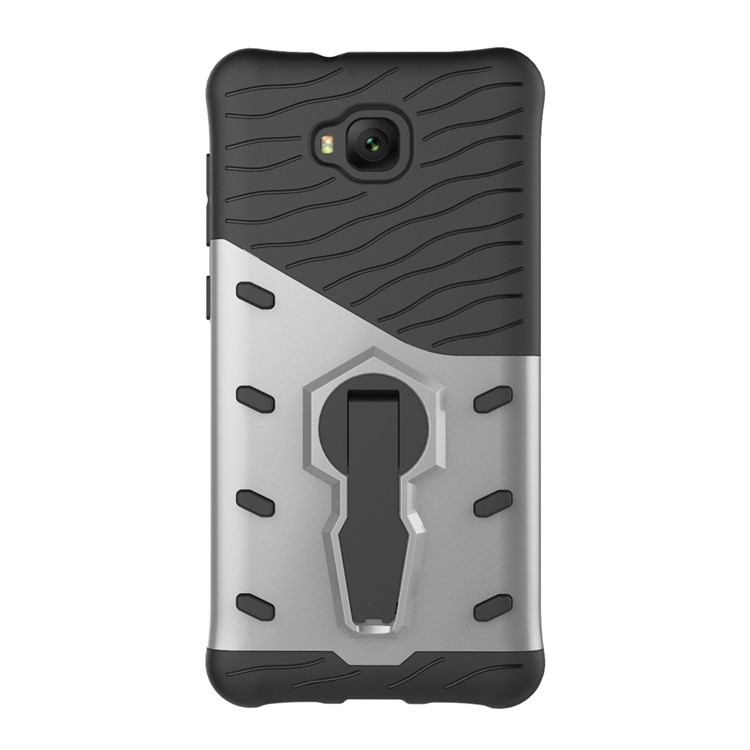 Soft TPU + Plastic Combo Detachable Phone Cover with 360-degree Rotary Kickstand for Asus Zenfone 4 Selfie ZD553KL/ 4 Selfie ZB553KL/ 4 Selfie Lite ZB553KL - Silver-12