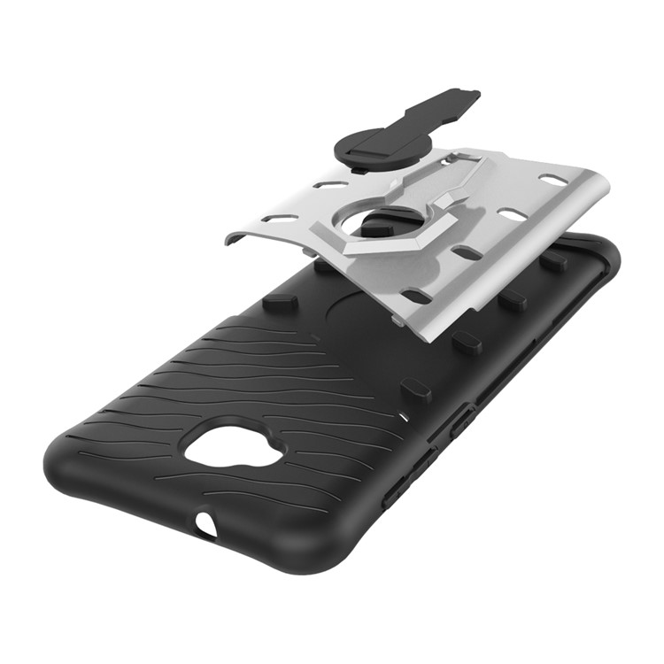 Soft TPU + Plastic Combo Detachable Phone Cover with 360-degree Rotary Kickstand for Asus Zenfone 4 Selfie ZD553KL/ 4 Selfie ZB553KL/ 4 Selfie Lite ZB553KL - Silver-3