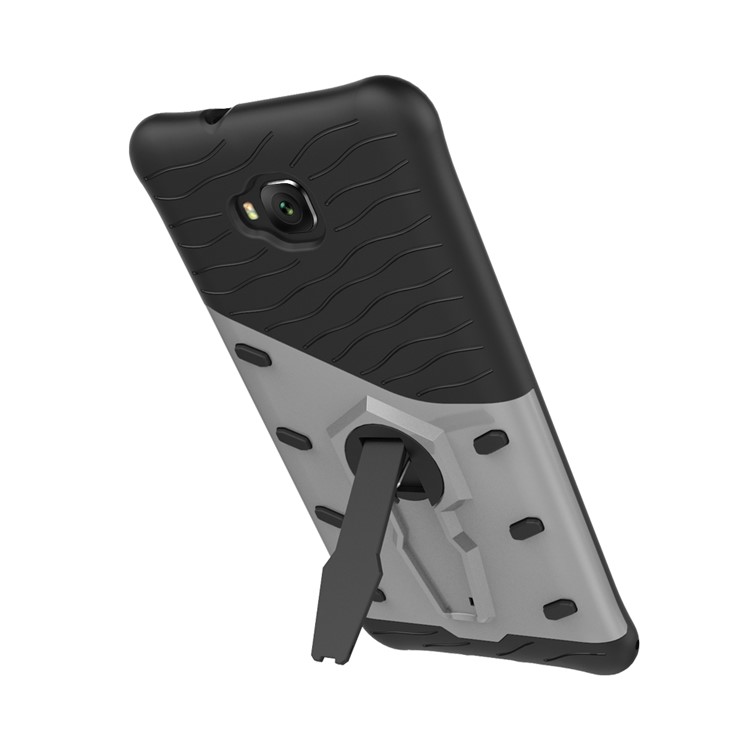 Soft TPU + Plastic Combo Detachable Phone Cover with 360-degree Rotary Kickstand for Asus Zenfone 4 Selfie ZD553KL/ 4 Selfie ZB553KL/ 4 Selfie Lite ZB553KL - Silver-7
