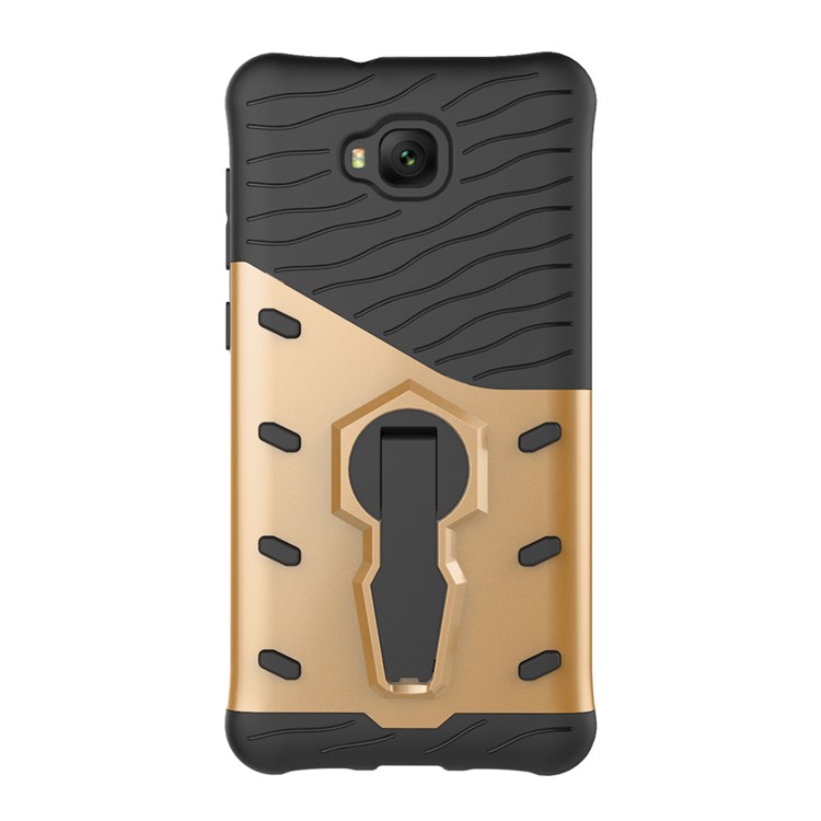 Soft TPU + Plastic Combo Detachable Back Casing with 360-degree Rotary Kickstand for Asus Zenfone 4 Selfie ZD553KL - Gold-12