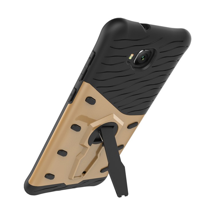 Soft TPU + Plastic Combo Detachable Back Casing with 360-degree Rotary Kickstand for Asus Zenfone 4 Selfie ZD553KL - Gold-6