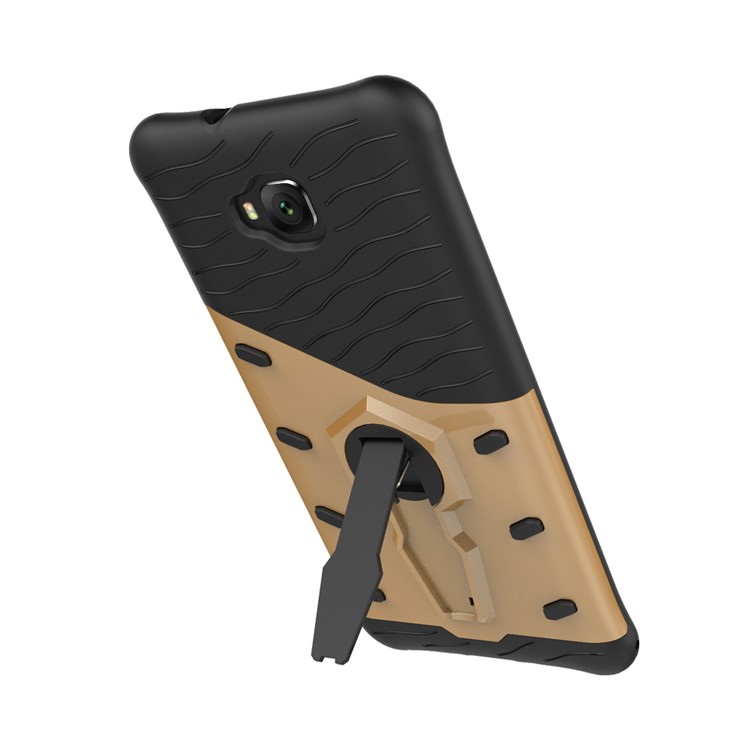 Soft TPU + Plastic Combo Detachable Back Casing with 360-degree Rotary Kickstand for Asus Zenfone 4 Selfie ZD553KL - Gold-7