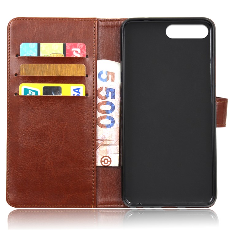 BOGVED Crazy Horse Wallet Leather Case with Stand for Asus ZenFone 4 Pro ZS551KL - Black-2