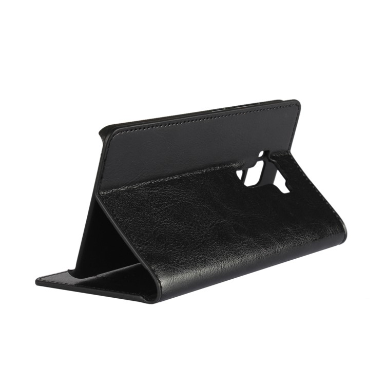Crazy Horse Genuine Leather Wallet Case Cover for Asus Zenfone 3 ZE520KL - Black-3