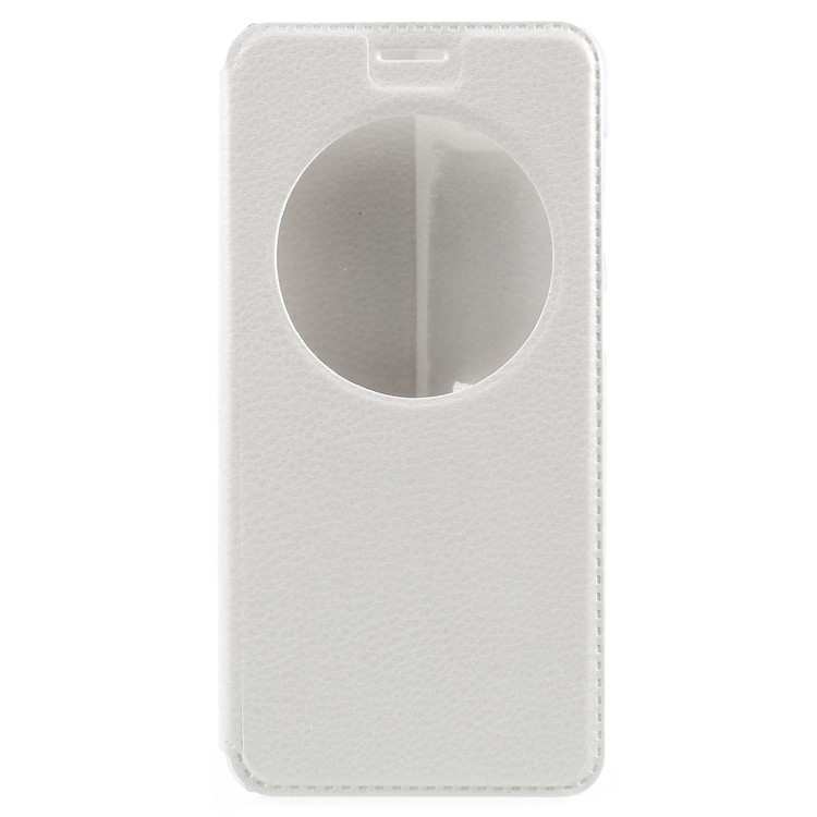 Folding Stand View Window Leather Phone Cover for Asus Zenfone 4 Max ZC520KL - White-1